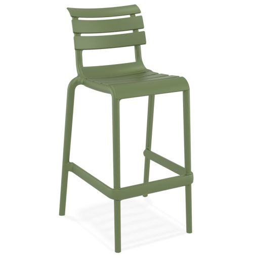 Tabouret de bar 'NOBU' vert en matière plastique