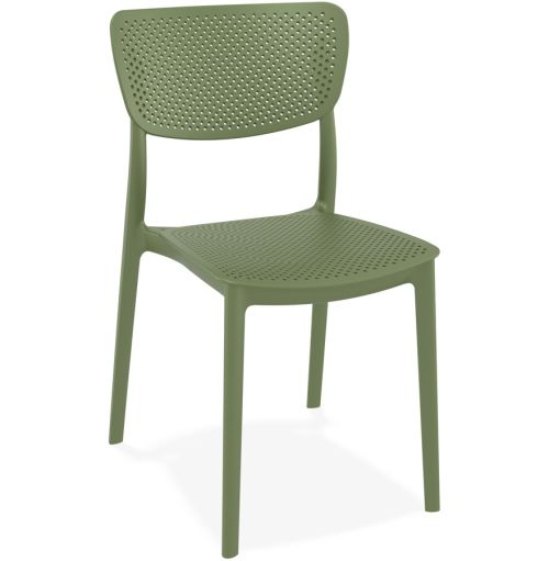 Chaise de terrasse perforée 'PALMA' en matière plastique verte