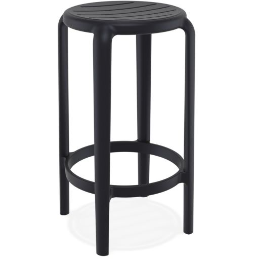 Tabouret de jardin mi-hauteur 'PEYA MINI' noir en matière plastique