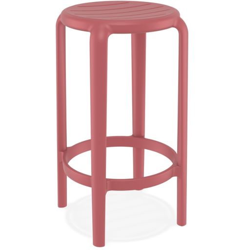Tabouret de jardin mi-hauteur 'PEYA MINI' rouge en matière plastique