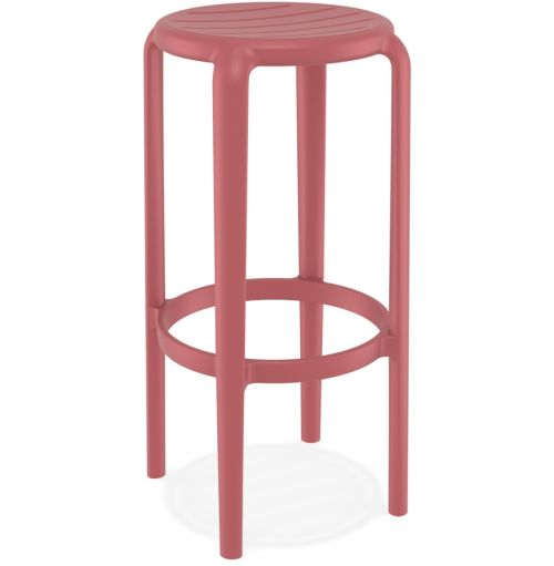Tabouret de bar intérieur / extérieur 'PEYA' rouge en matière plastique