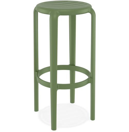 Tabouret de bar intérieur / extérieur 'PEYA' vert en matière plastique