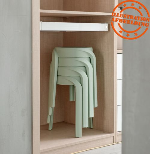 Tabouret bas empilable 'POMPA' en matière plastique vert clair