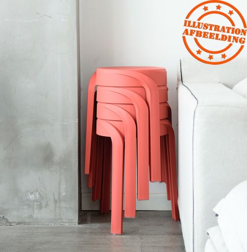 Tabouret bas empilable 'POMPA' en matière plastique rouge
