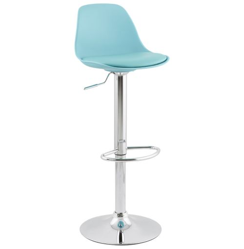 Tabouret réglable 'PRINCES' bleu avec haut dossier confortable