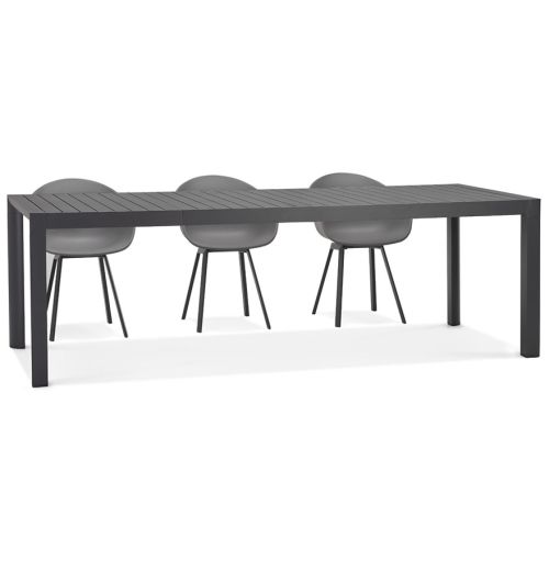 Table de jardin extensible 'SAMUI' en aluminium gris foncé - 180(240)x100 cm