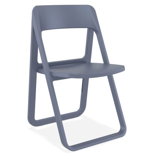 Chaise pliable intérieur / extérieur 'SLAG' en matière plastique gris foncé