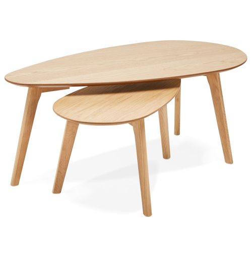 Tables gigognes design 'STOKOLM' en bois finition naturelle