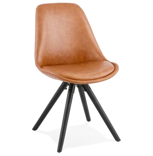 Chaise design 'STREET' brune style industriel