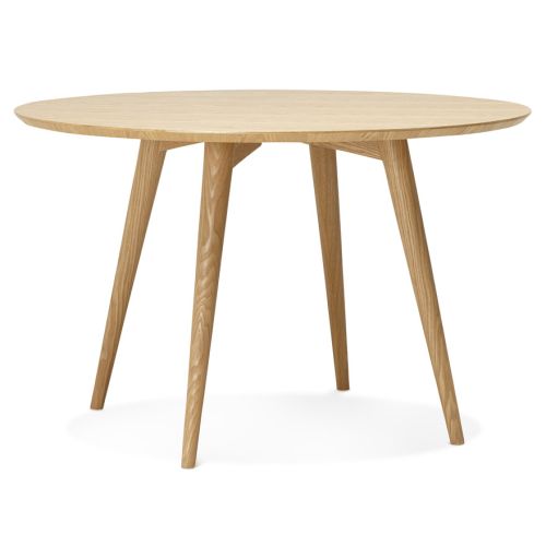 Table à dîner ronde 'SWEDY' en bois style scandinave - Ø 120 cm