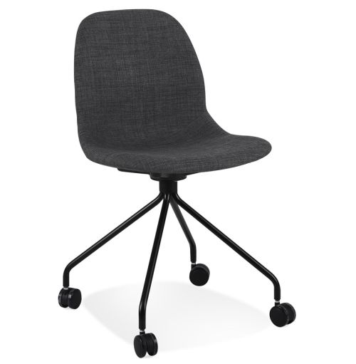 Chaise de bureau 'TAVIRA' en tissu gris foncé