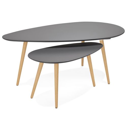Tables gigognes design 'TETRYS' grises foncées