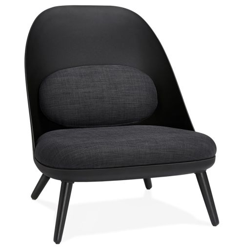 Fauteuil lounge design 'TICOS' noir