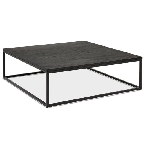 Grande table basse style industriel 'TRIBECA' en bois et métal noir