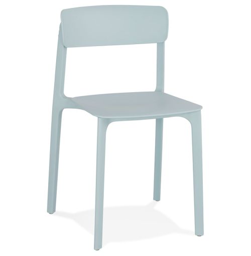 Chaise intérieur / extérieur empilable 'TROPICAL' en matière plastique bleu pastel