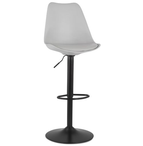 Tabouret réglable 'TUTO' gris et pied noir
