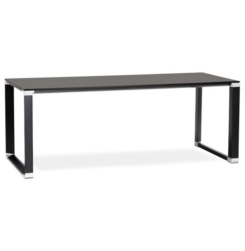 Grand bureau de direction droit 'XLINE' en bois noir - 200x100 cm