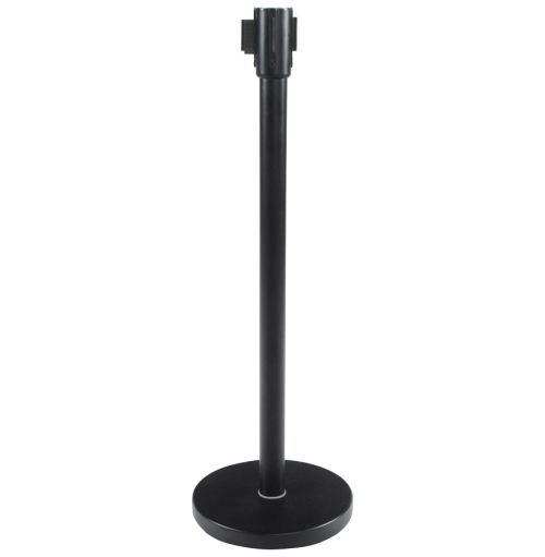 Potelet 'ZIP' noir à sangle pour files d'attente