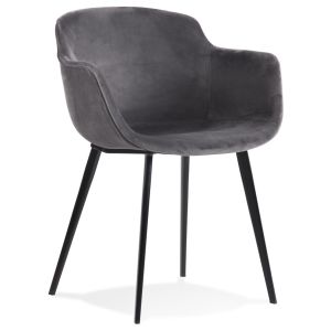 Chaise avec accoudoirs 'ARMADA' en velours gris