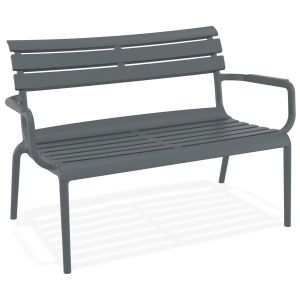 Banc de jardin 'AROMA XL' gris foncé en matière plastique