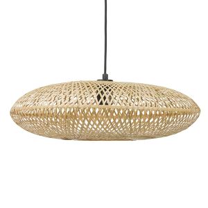 Suspension ronde 'ASPIRINA' en bambou naturel