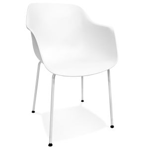 Chaise intérieur / extérieur 'BACHO' blanche avec accoudoirs