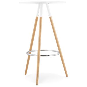 Table haute ronde BARY en bois blanc - Alterego