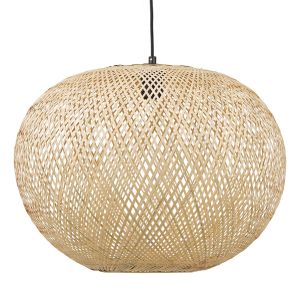 Suspension ronde 'CASIMIRA BIG' en bambou naturel