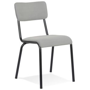 Chaise de cuisine 'CLUSAZ' en velours gris classique empilable