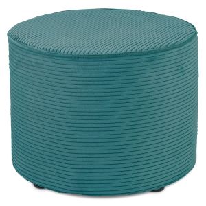 Repose-pied / pouf 'CORTEX' en tissu côtelé bleu turquoise