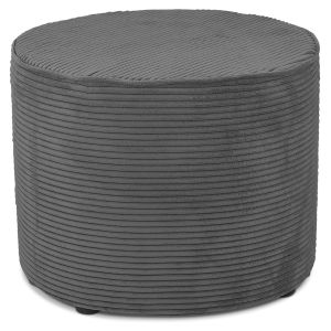 Repose-pied / pouf 'CORTEX' en tissu côtelé gris foncé