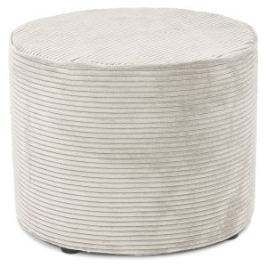 Repose-pied / pouf 'CORTEX' en tissu côtelé beige