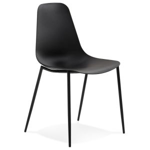 Chaise intérieur / extérieur 'FELIZ' noire en matière plastique et métal