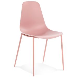 Chaise intérieur / extérieur 'FELIZ' rose en matière plastique et métal