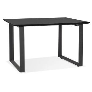 Bureau de direction droit 'GIMINI' en bois et métal noir - 130x70 cm