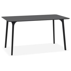 Table de jardin design 'LAGOON' noire intérieur / extérieur - 140x80 cm