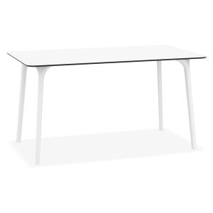 Table de jardin design 'LAGOON' blanche intérieur / extérieur - 140x80 cm