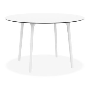 Table de terrasse ronde 'LAGOON' blanche intérieur / extérieur - Ø 120 cm