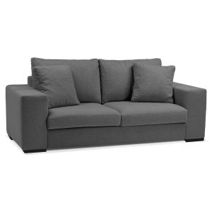 Canapé droit moderne 'LUCA MEDIUM' en tissu gris foncé - Canapé 2 places