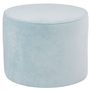 Pouf / repose-pied design 'MOSTRA' en velours bleu clair
