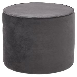 Pouf / repose-pied design 'MOSTRA' en velours gris foncé
