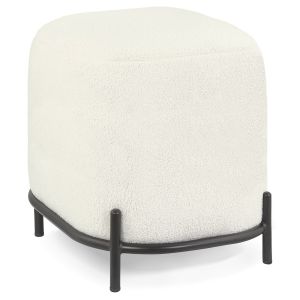 Pouf 'ORSO ONE' en tissu bouloché beige