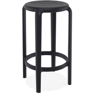 Tabouret de jardin mi-hauteur 'PEYA MINI' noir en matière plastique