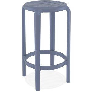 Tabouret de jardin mi-hauteur 'PEYA MINI' gris foncé en matière plastique