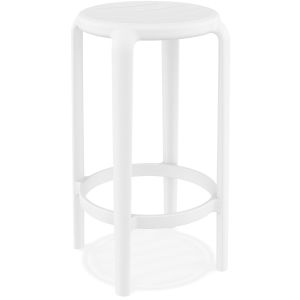 Tabouret de jardin mi-hauteur 'PEYA MINI' blanc en matière plastique