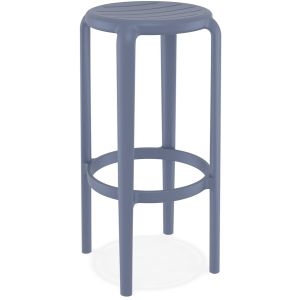 Tabouret de bar intérieur / extérieur 'PEYA' gris foncé en matière plastique