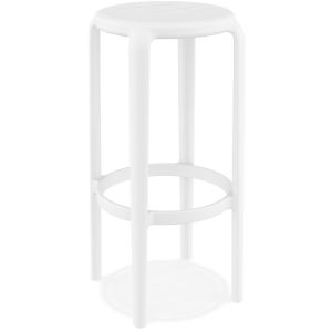 Tabouret de bar intérieur / extérieur 'PEYA' blanc en matière plastique