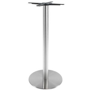 Pied de table 'PLATO' 110 en acier brossé avec base ronde