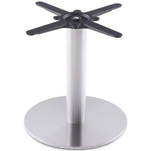 Pied de table 'PLATO' 45 en acier brossé avec base ronde