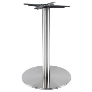 Pied de table 'PLATO' 75 en acier brossé avec base ronde